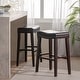 preview thumbnail 1 of 18, Kimi Contemporary Upholstered Saddle Barstool with Nailhead Trim (Set of 2) by Christopher Knight Home Brown + Dark Brown