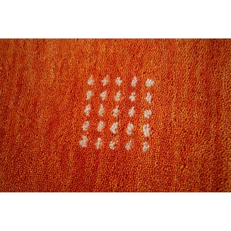 Striped Gabbeh Indian Area Rug Handmade Oriental Beige Wool Carpet - 8'4" x 9'8"