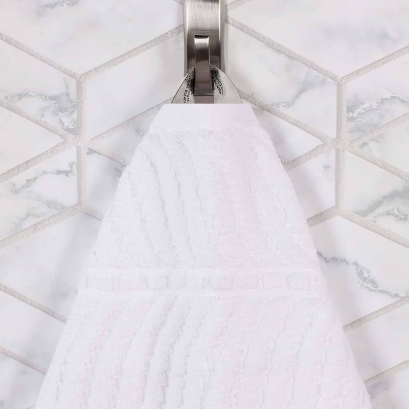 Superior Chevron Zero Twist Jacquard Cotton 3 Piece Bathroom Towel Set