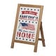 preview thumbnail 36 of 71, Glitzhome 4th of July Wooden Standing Easel Hanging Porch Signs "America Home"