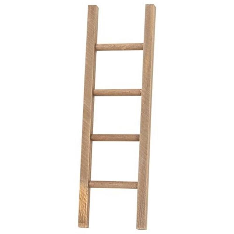 12-Inch Decorative Wooden Ladders in White, Brown and Natural Wood Finish for Home Decor - 3.50”L x 0.50”W x 12”H