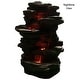 preview thumbnail 5 of 6, Stacked Shale Outdoor Water Fountain Backyard Feature w/ LEDs - 38"