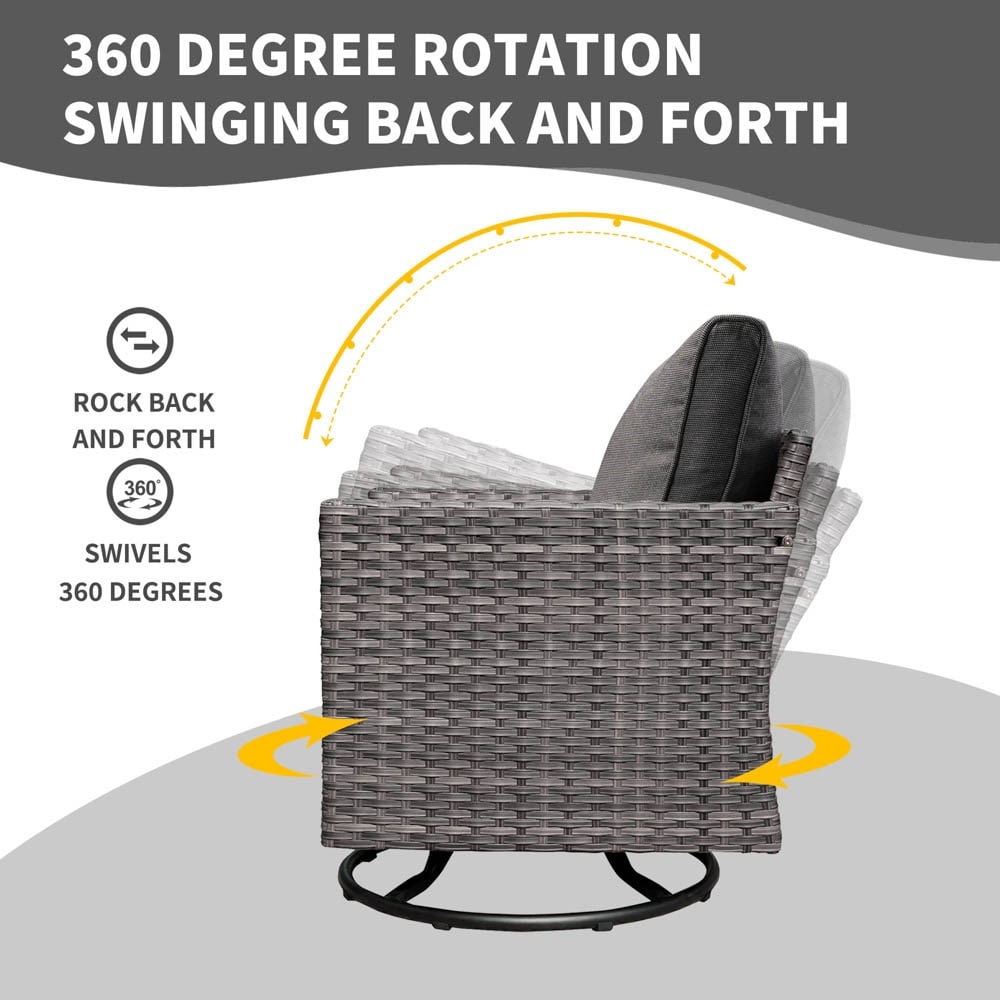OVIOS 8-piece Patio Wicker Conversation Furniture Set with-image
