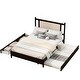 preview thumbnail 6 of 13, Trundle Platform Bed Queen Size Bed Frame and Twin Size Trundle, with Unique Rattan Headboard 2 Storage Drawer, Elegant Espresso