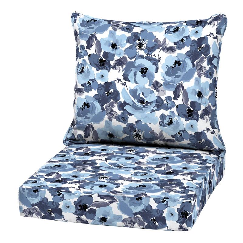ARDEN Outdoor Deep Seat Cushion Set, 22 in x 24 in - Blue Garden Floral