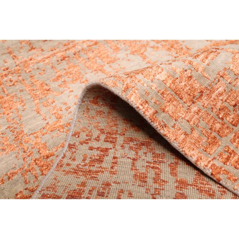 ECARPETGALLERY Hand-knotted Legacy Copper Silk, Wool Rug - 2'5 x 9'11