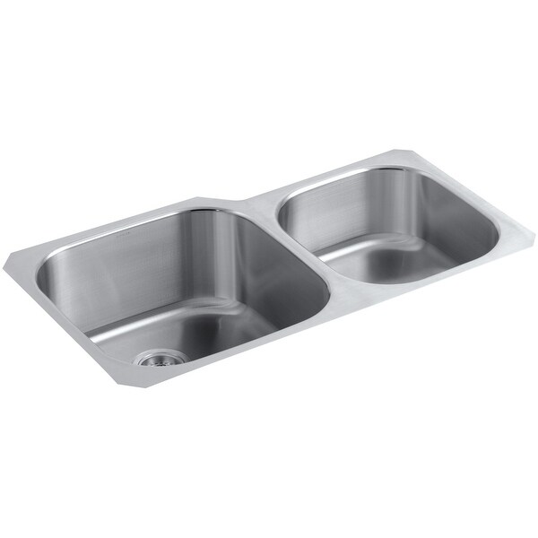 Kohler K-3356-HCF Undertone 35-1/8" Double Basin Undermount 18-Gauge Preserve Series Scratch Resistant Stainless Steel Kitchen