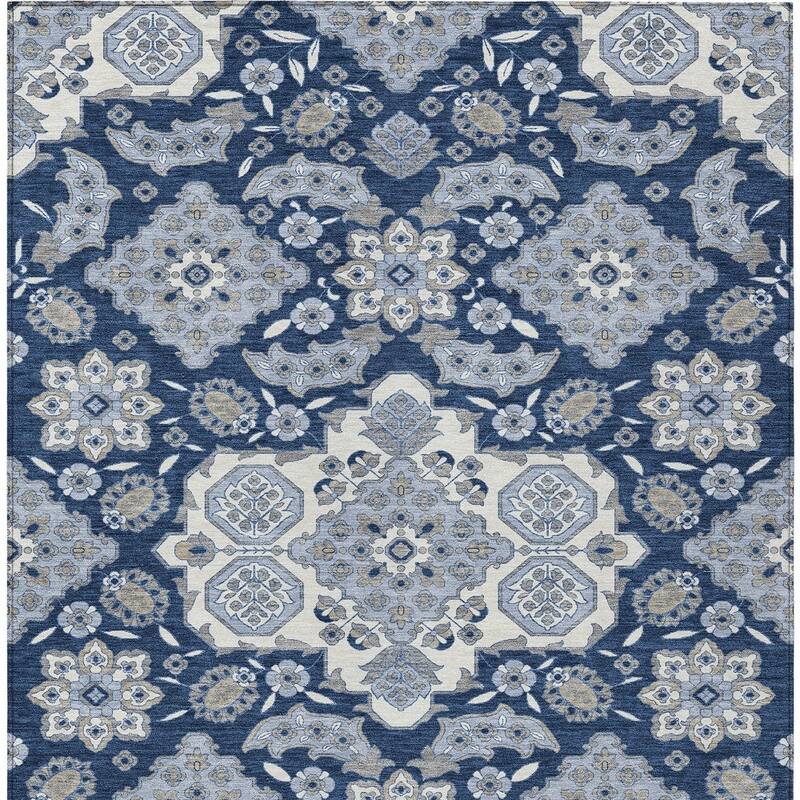 HomeRoots Medallion Traditional Rectangle Outdoor Rug