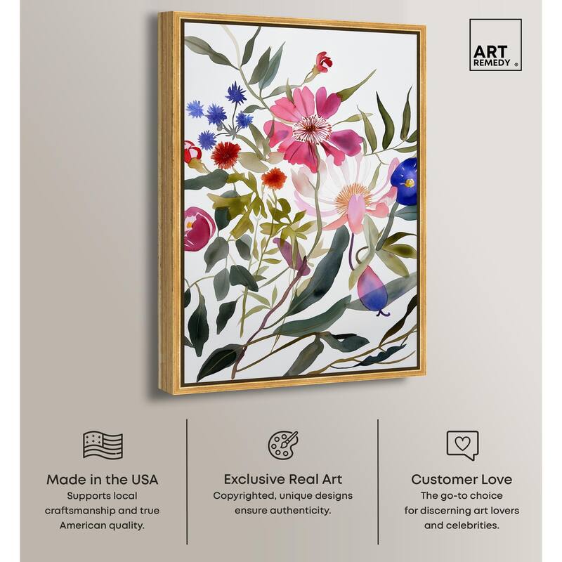 Watery Petals I Canvas by Art Remedy
