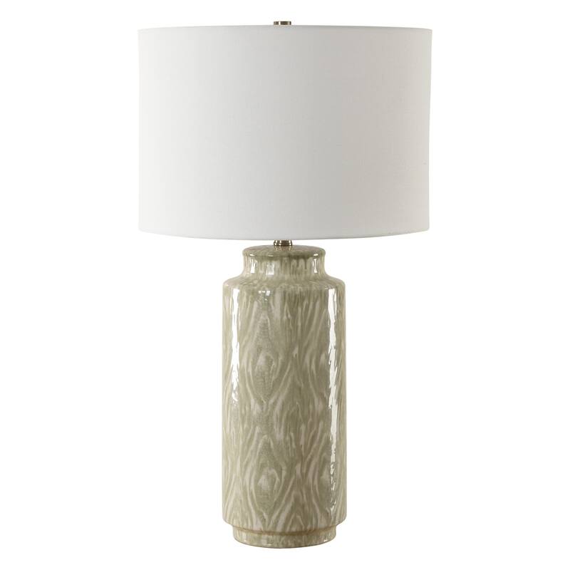Ceramic Table Lamp - 28" - Sage Green and White