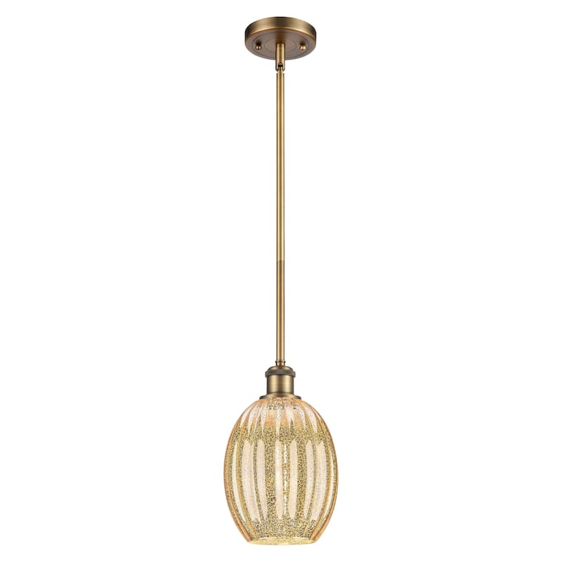 Innovations Lighting Endless Possibilities Ballston - Preston - 1 Light 6" Bulb Shade Stem Hung Mini Pendant - Mercury/Brushed Brass