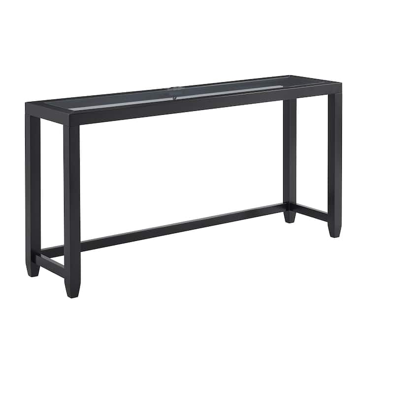 Cordero Wood Glass Top 72-Inch Wide Counter Height Console Bar Table and 3 Stools Set