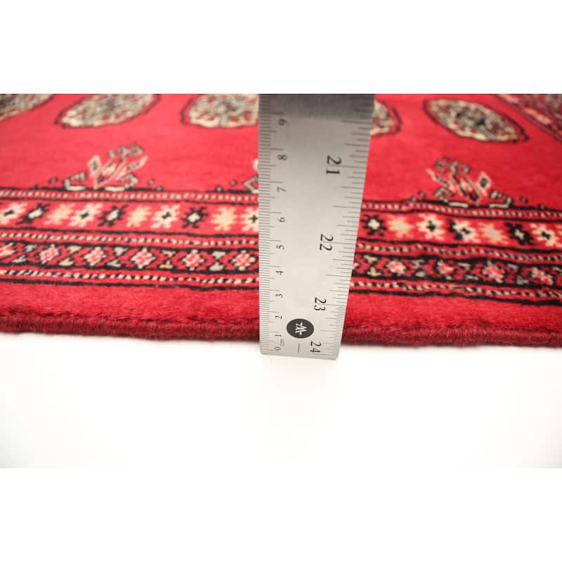 ECARPETGALLERY Hand-knotted Finest Peshawar Bokhara Red Wool Rug - 2'0 x 2'11