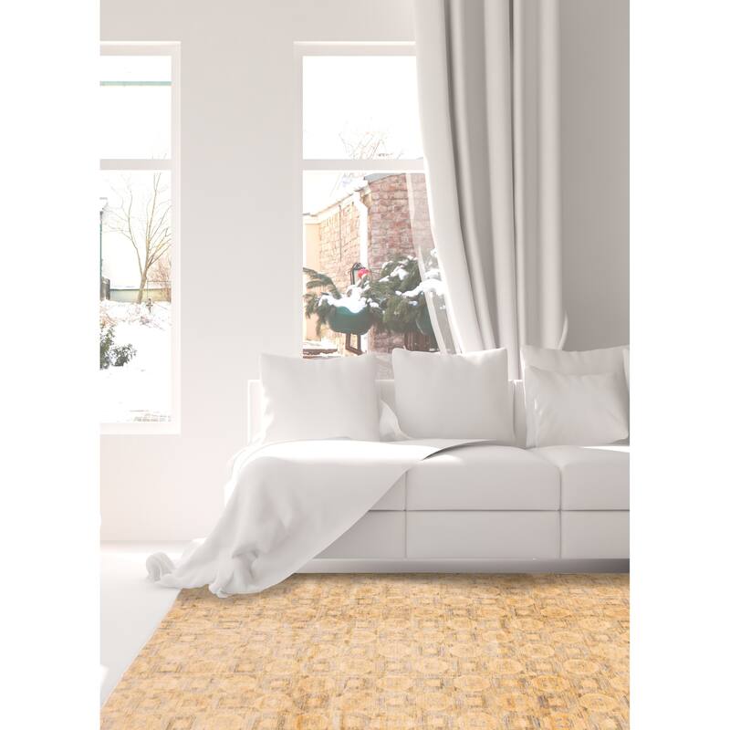 ECARPETGALLERY Hand-knotted Mystique Beige Wool Rug - 9'1 x 11'10