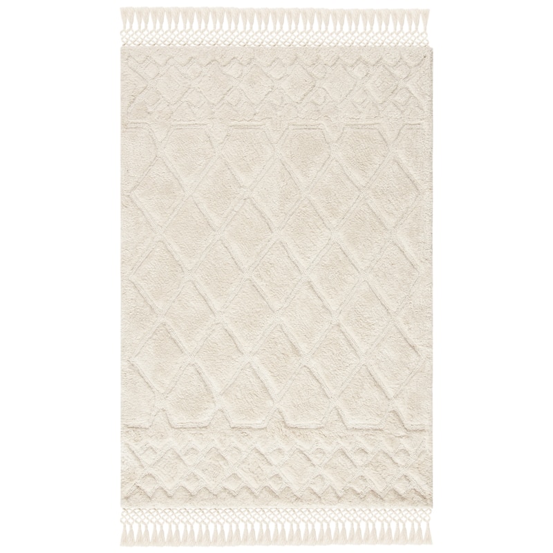 SAFAVIEH Handmade Casablanca Shag Grozdanka Tribal Wool Rug