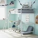 preview thumbnail 39 of 60, Traditional Wood Slat Loft Bed with Integrated Desk & Ladder