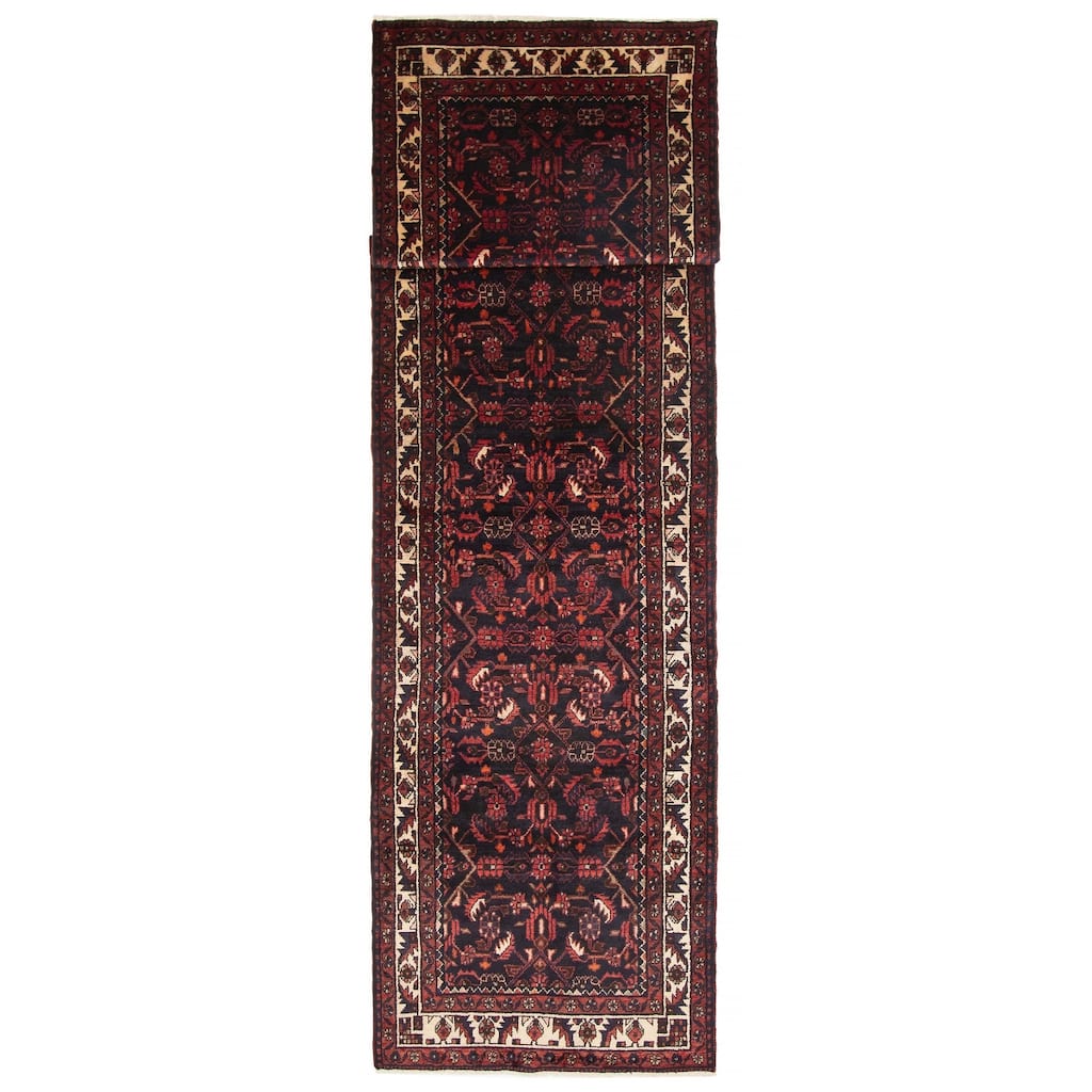 ECARPETGALLERY Hand-knotted Andelz Navy Wool Rug - 3'4 x 13'5