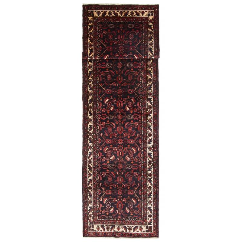 ECARPETGALLERY Hand-knotted Andelz Navy Wool Rug - 3'4 x 13'5 - Dark Navy - 3'4 x 13'5