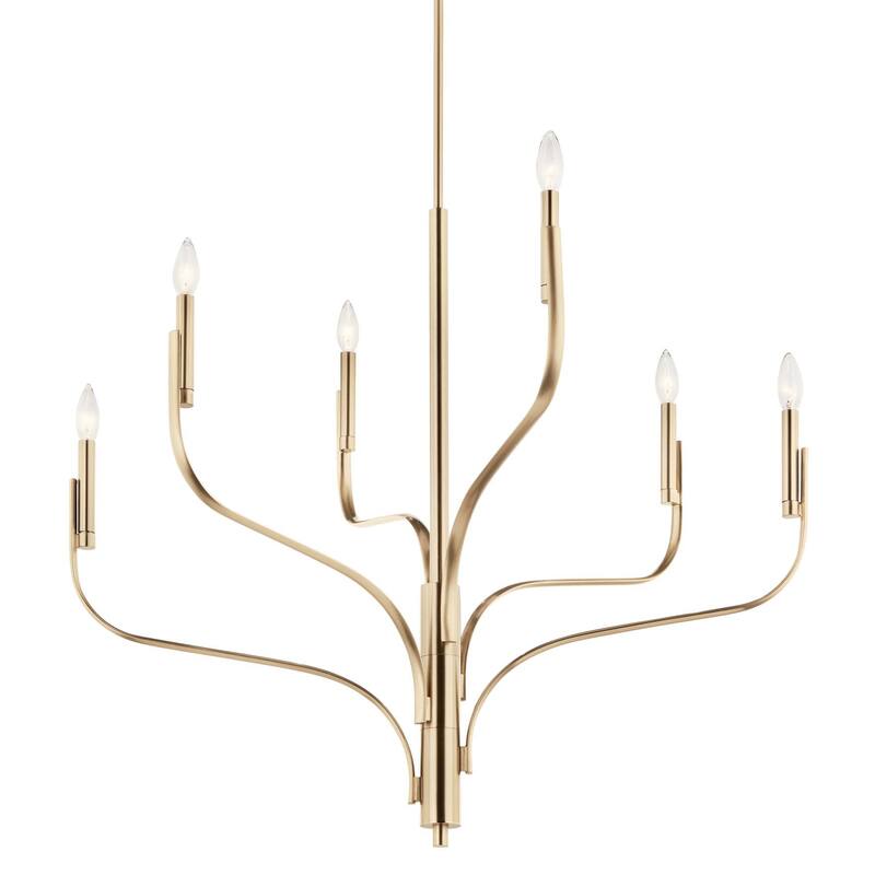 Kichler 52673 Livadia 6 Light 37" Wide Taper Candle Style Chandelier - Champagne Bronze