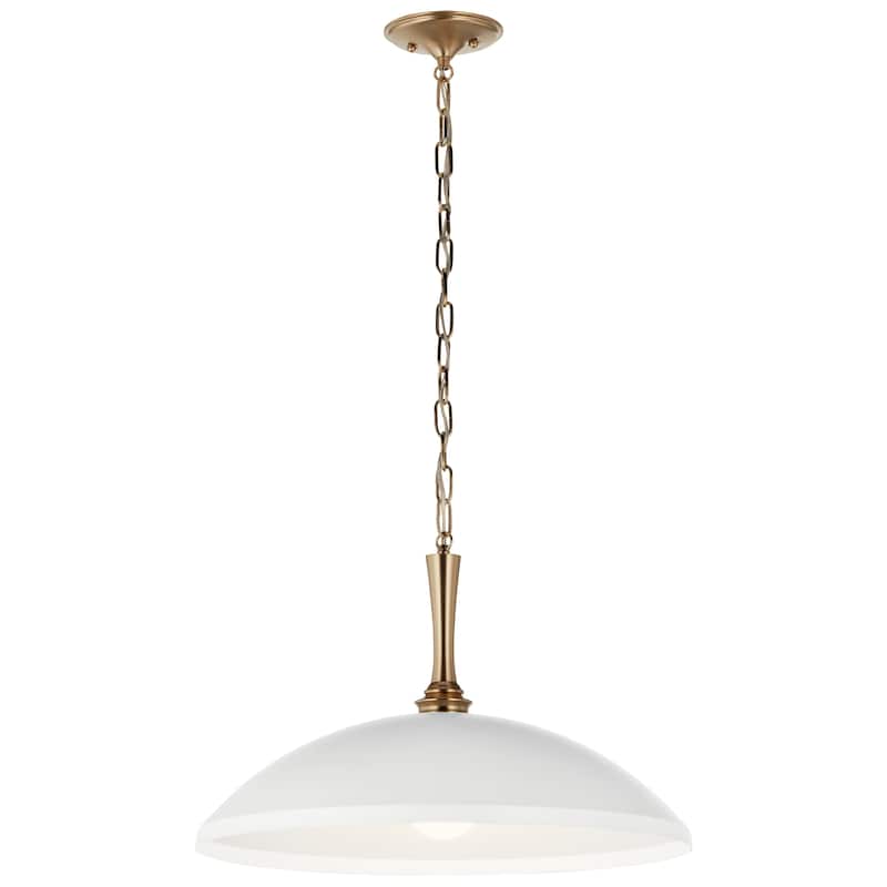 Delarosa 20.25 in. 1-Light Oversized Pendant Light - 20.25 in - White