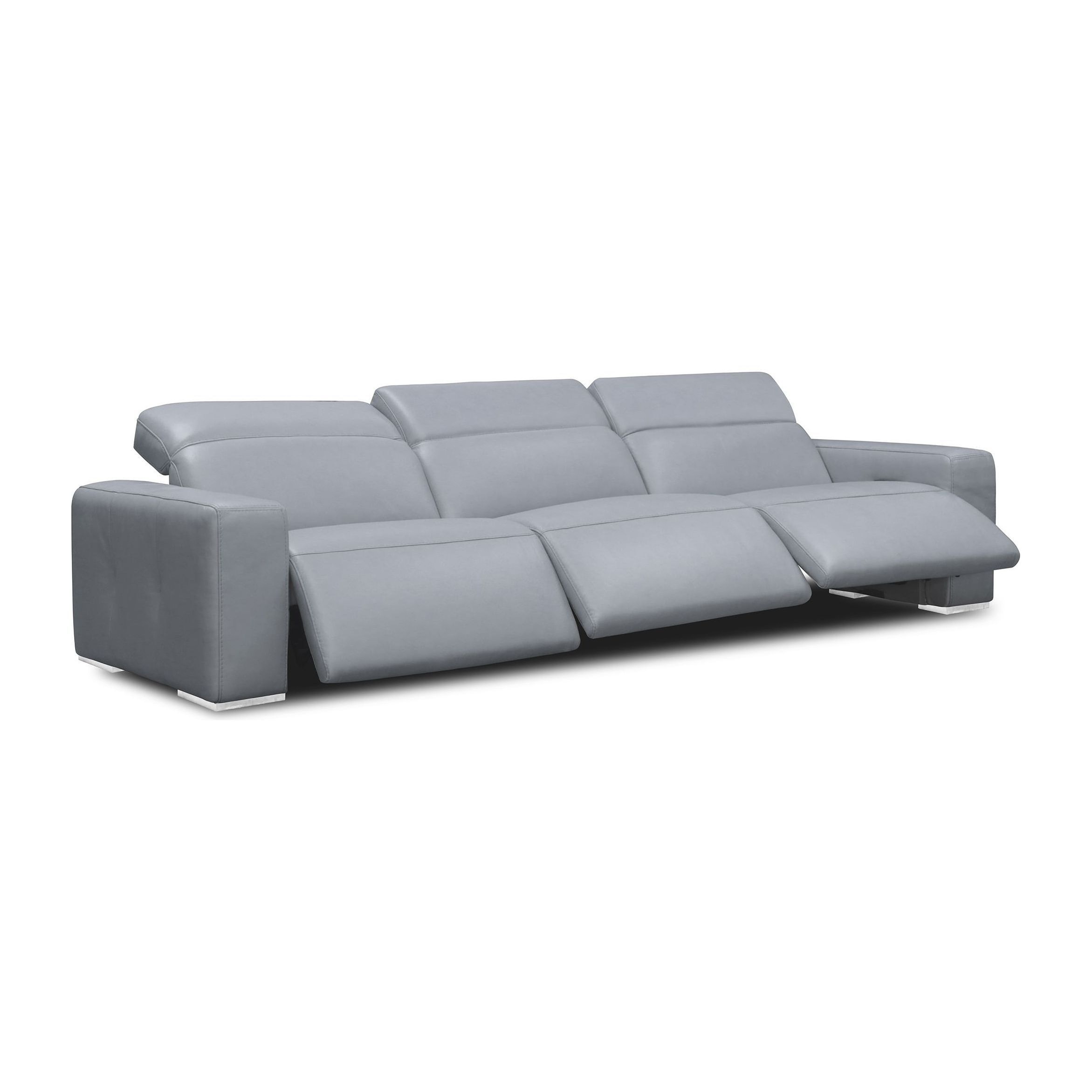 Full grain online leather reclining sofa