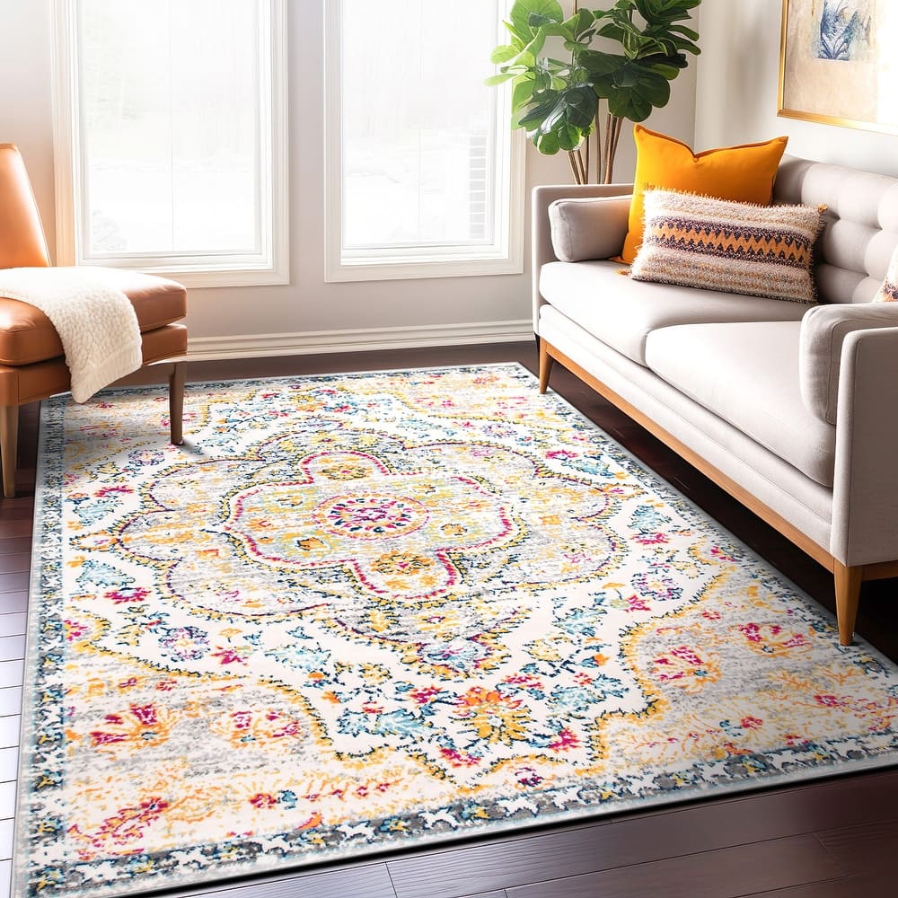 The Curated Nomad Sunset Distressed Vintage Bohemian Rug