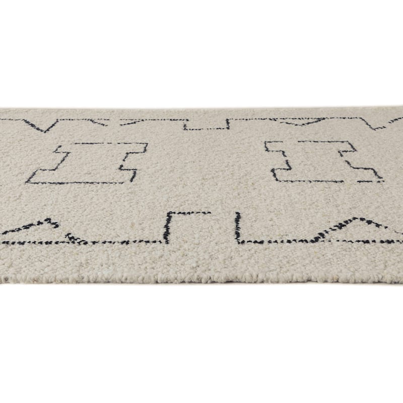 Terra by Obeetee Farah Ashlar White Rug