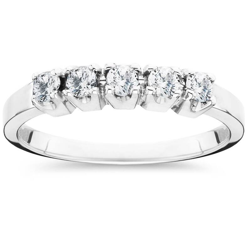 Bliss Diamond 1/4ct 5 Stone Diamond Wedding Ring White Gold - 5