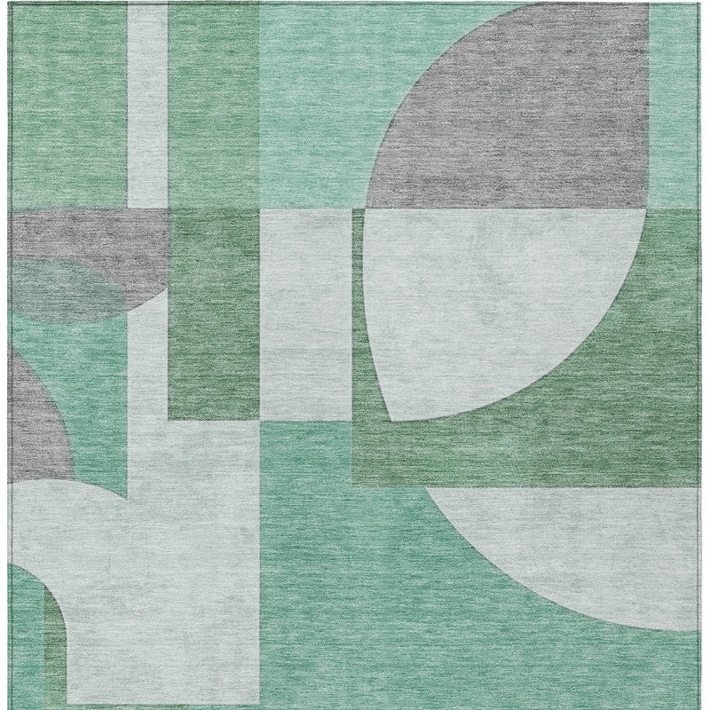 HomeRoots Geometric Modern Rectangle Outdoor Rug