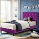 preview thumbnail 61 of 65, VECELO Upholstered Kids Bed Frame with Diamond Tufted Headoard,Twin Size Bed Set of 2