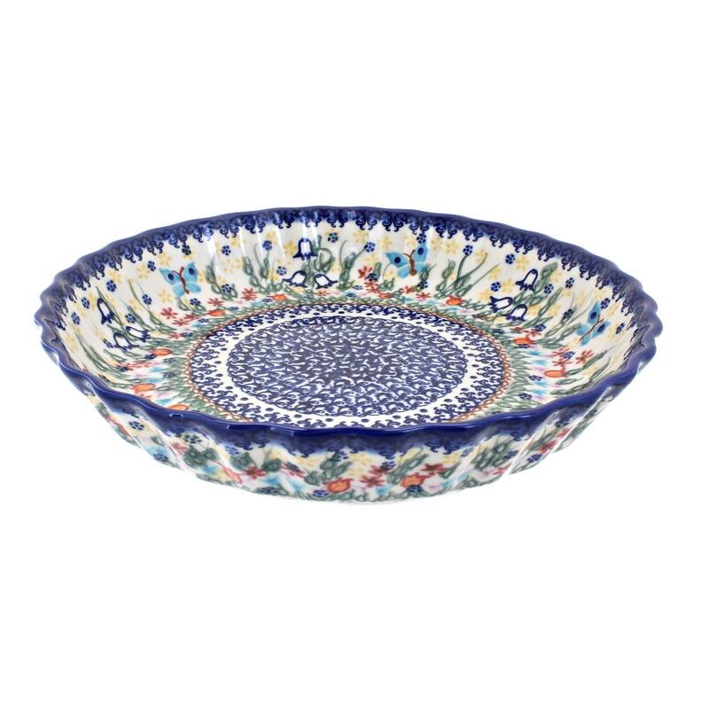 Blue Rose Polish Pottery 100 Vena Pie Plate