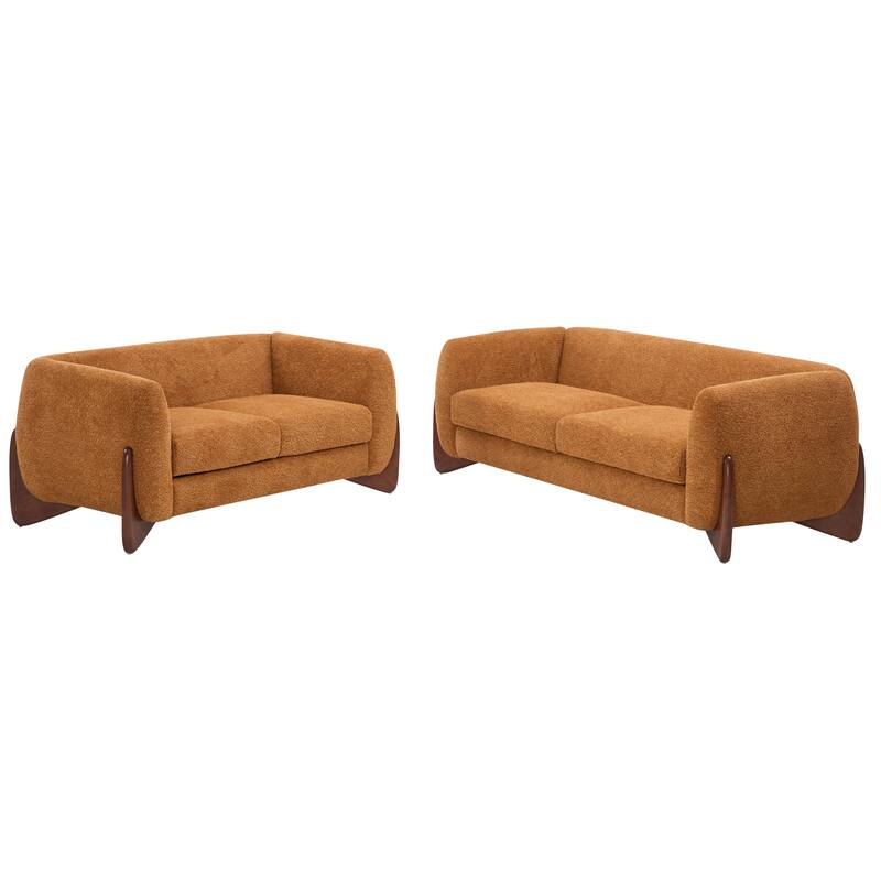 Arion Upholstered Boucle 2-Piece Living Room Sofa Set by Christopher Knight Home