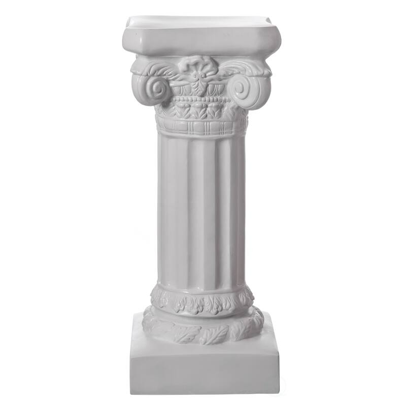 Fiberglass White Plinth Roman Style Column Ionic Piller Pedestal Vase Stand , Living Room, or Dining Room Decor - 32"