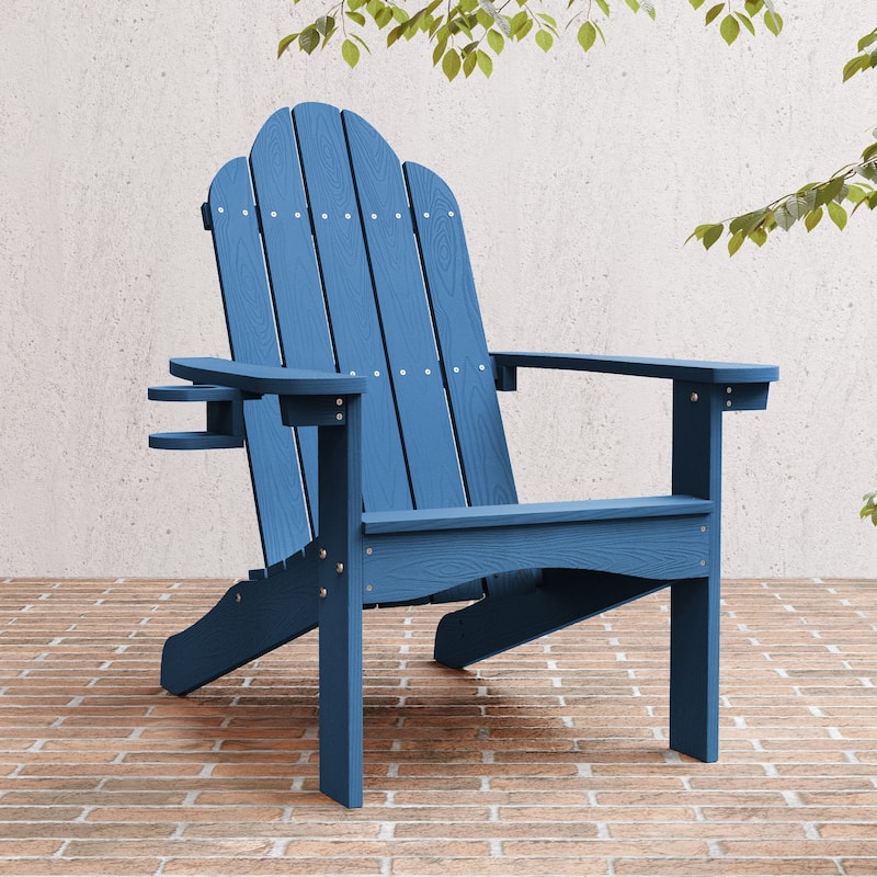 LUE BONA Patio HDPS Adirondack Chair Plastic Weather Resistant Outdoor Chairs Set of 4 - 30 in.W x 35 in.D x 36.5 in.H