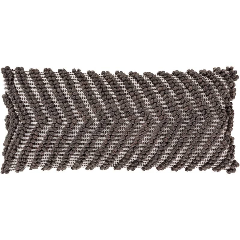 Livabliss Audra Bohemian Textured 32x14-inch Poly or Feather Down Lumbar Pillow - Polyester - Brown