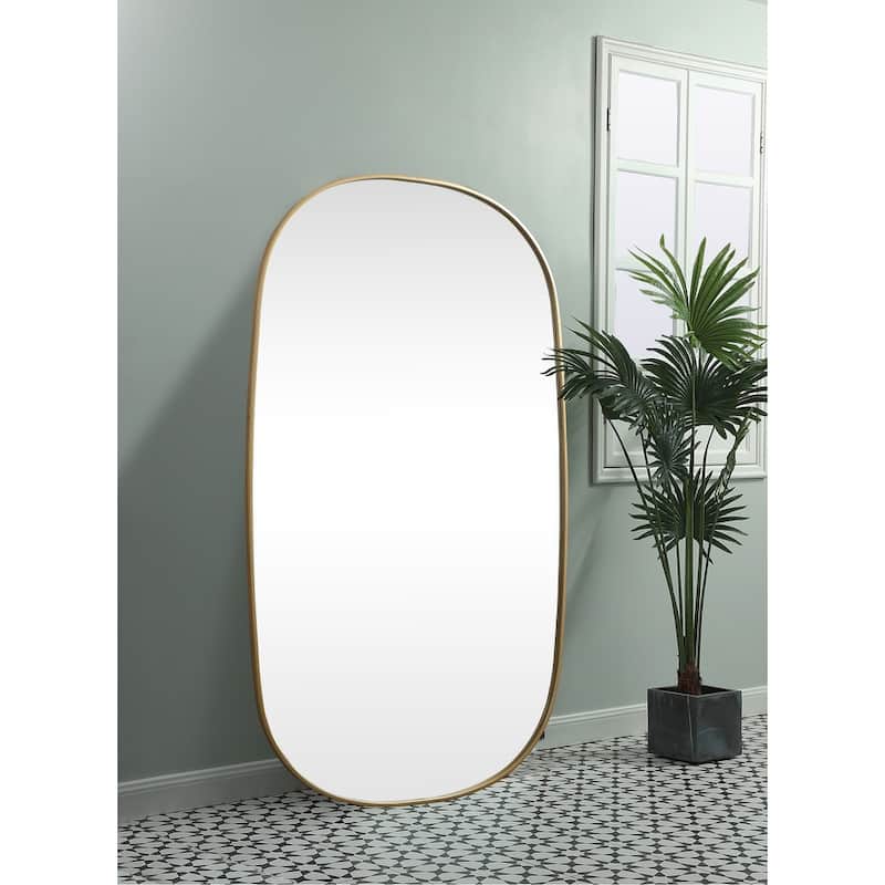 Indigo Home Metal Frame Oval Mirror 36x60 Inch