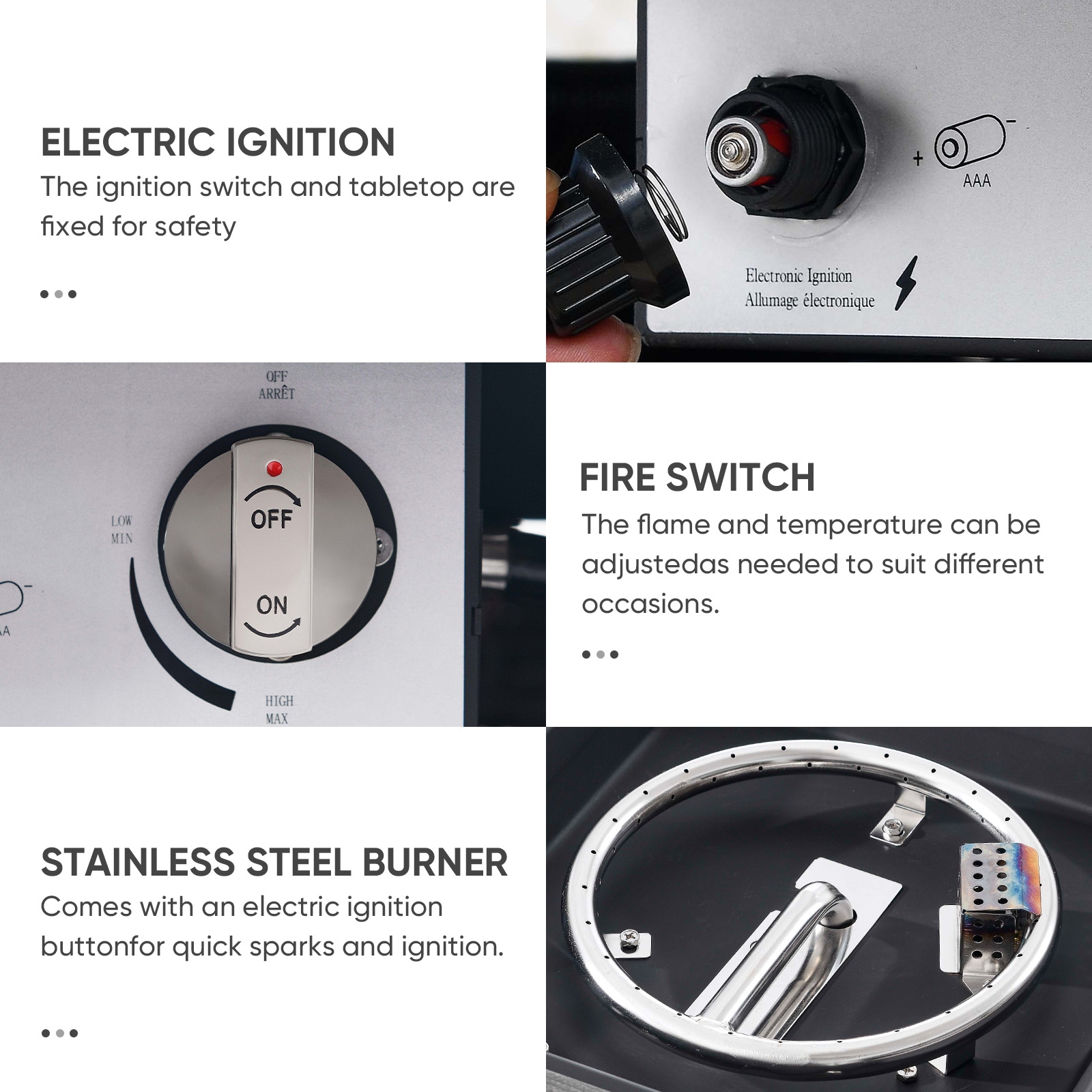 Pocassy Fire Pit Table with 4PCS Swivel Chairs