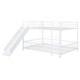 preview thumbnail 6 of 38, Full over Full Size Metal Bunk Bed with Slide and Guardrails for Kids, Boys and Girls, Bedroom