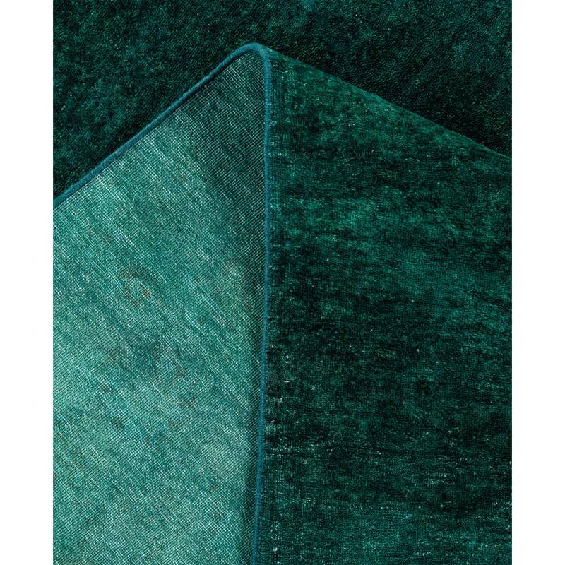 Overdyed One-of-a-Kind Hand-Knotted Area Rug - Green - 8' 0" x 9' 9"