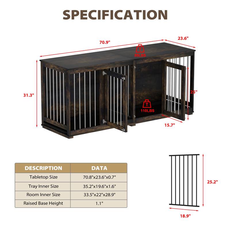 Multi-functional Pet Crate with Secure Locks - Versatile Color Console