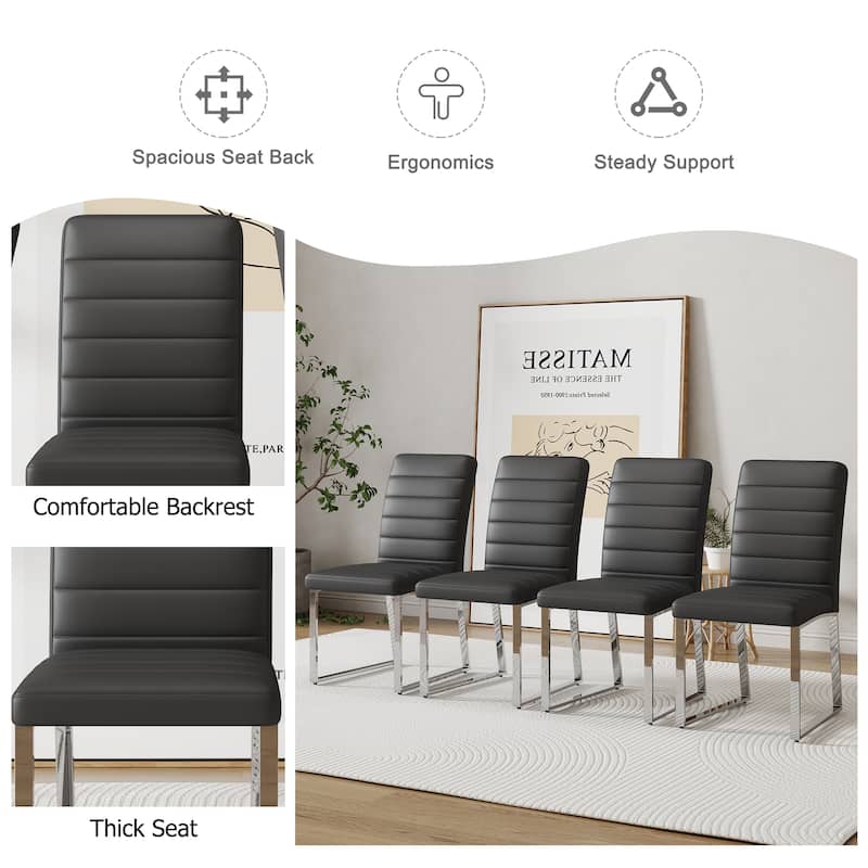 4-Pack - Heavy-duty Chairs set: 2.1" Thick Cushion, Iron Frame, Perfect for Home or Office. Classic Colors, Great Value