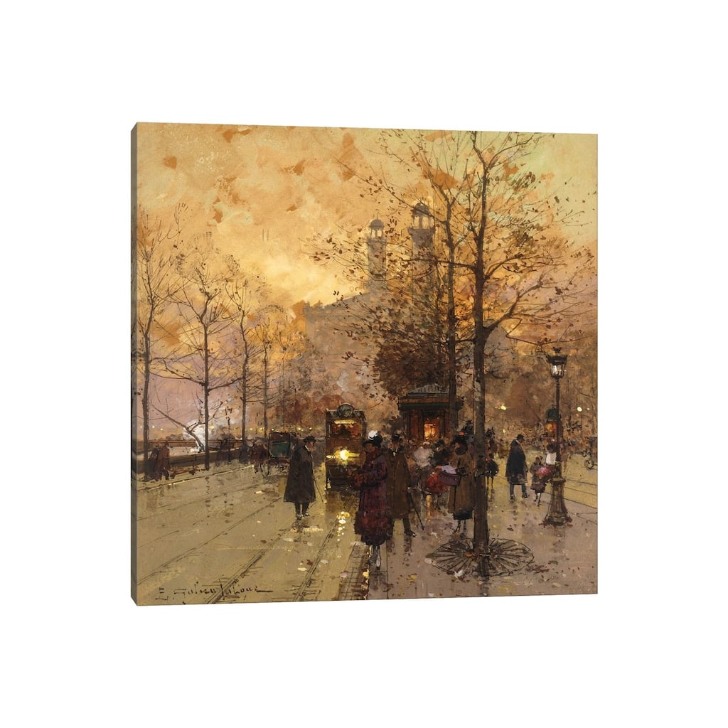 iCanvas "Figures On A Parisian Street" by Eugene Galien-Laloue Canvas Print