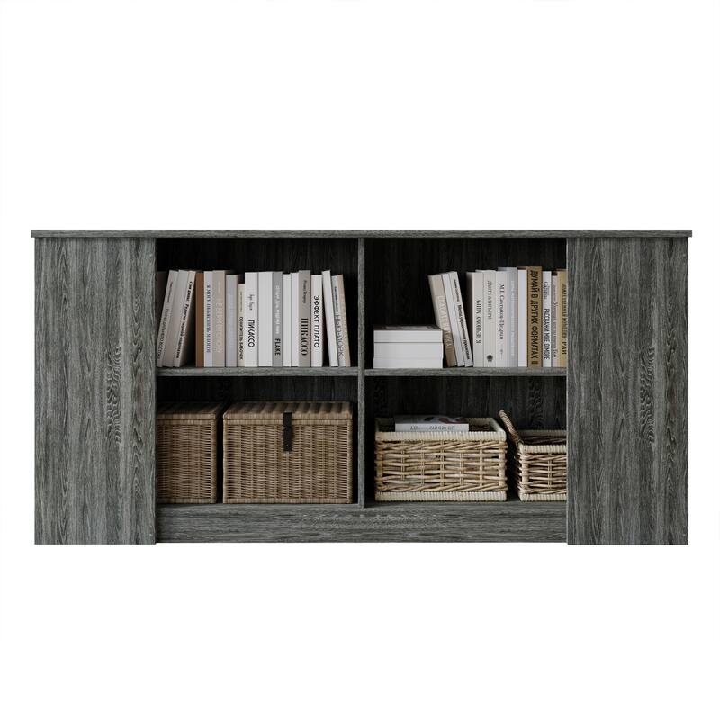 CraftPorch Simple Clean-Lines Wooden Sideboard - Dark Grey