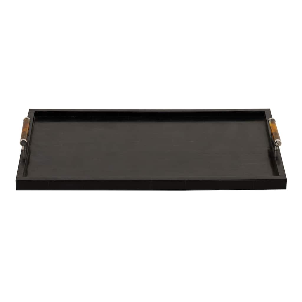 Atlas Ebony Resin Gloss Black Tray - 24 inch Wide