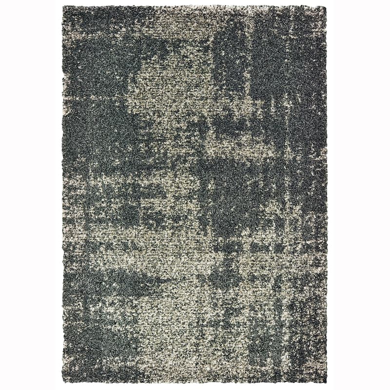 Style Haven Valant Abstract Charcoal/Grey Shag Area Rug - 9' 10" x 12' 9" - Rectangle