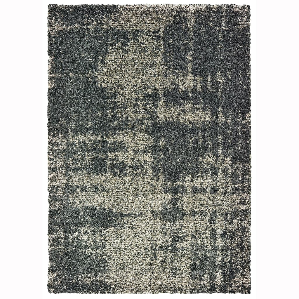 Style Haven Valant Abstract Charcoal/Grey Shag Area Rug