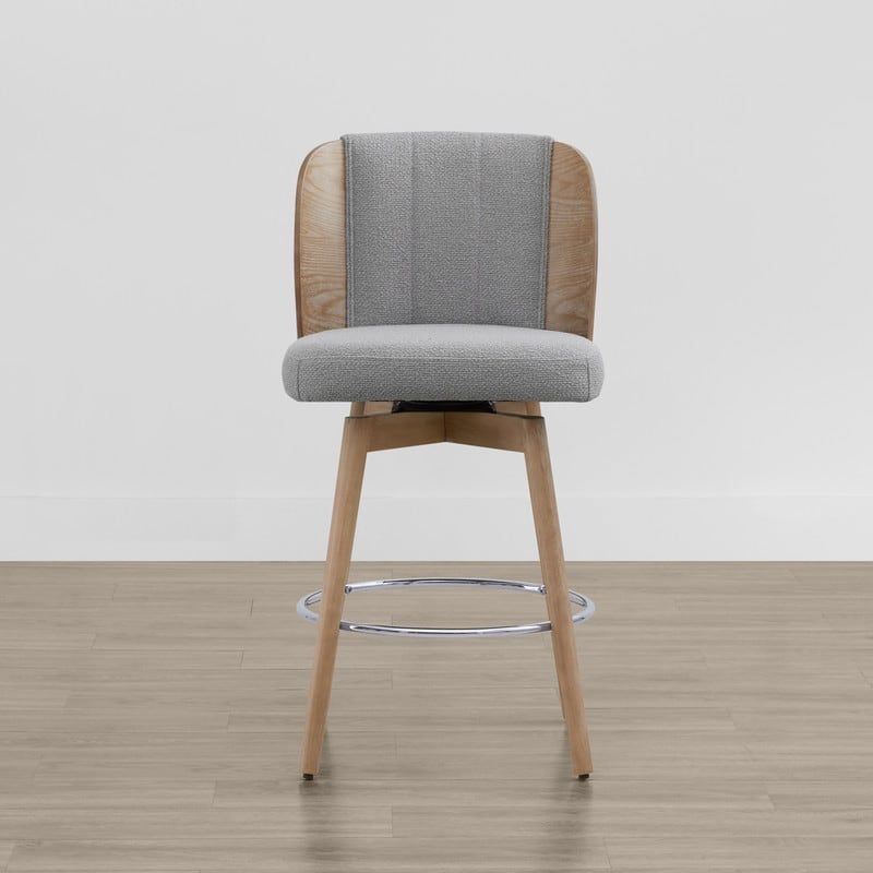 Ryan Swivel Counter Height Bar Stools with Bentwood Back