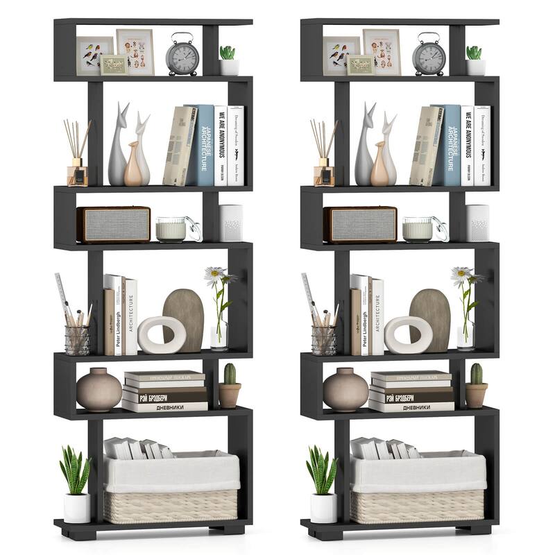 Costway 1 PCS Bookcase 6-Tier Bookshelf with Anti-Tipping Kit - See Details