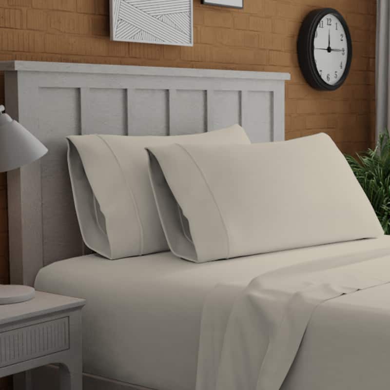 Purity Home Organic 100% Cotton Ultra-Light Percale Pillowcase Set