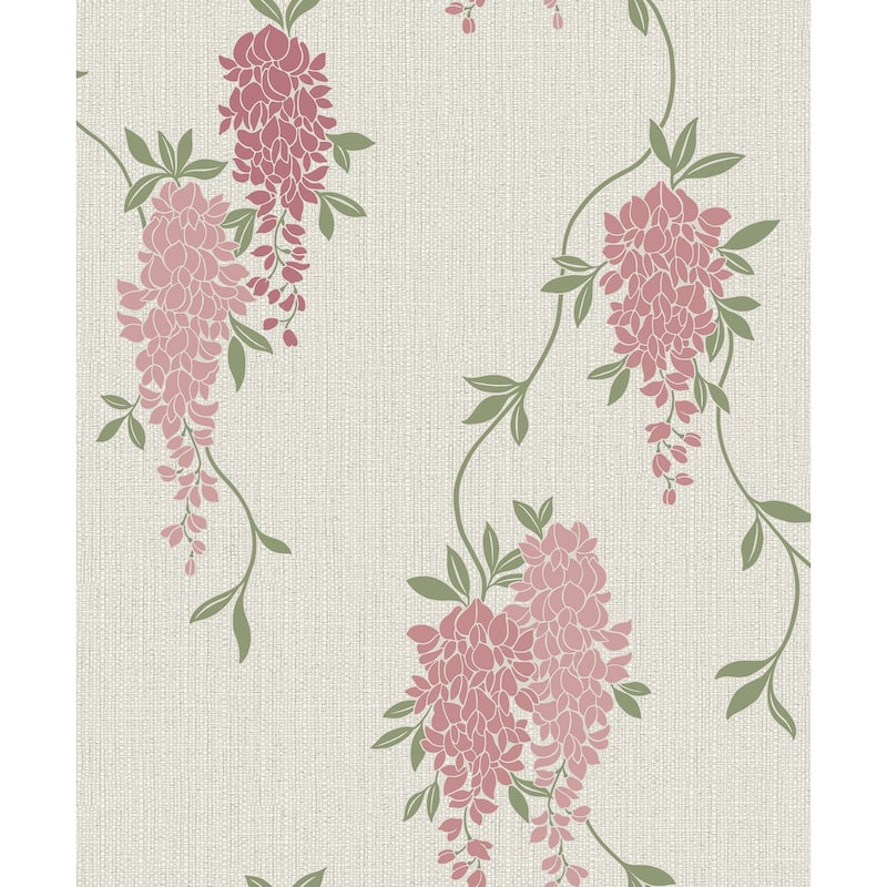 Fine Decor Aisla Pink Wisteria Wallpaper